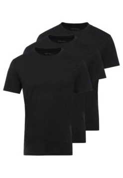 Pier One 3 Pack - Basic T-Shirt - Black -Boutique Fashion Men's Discount Store 005c814e690b4d8d8ed1c6e6ed983c29