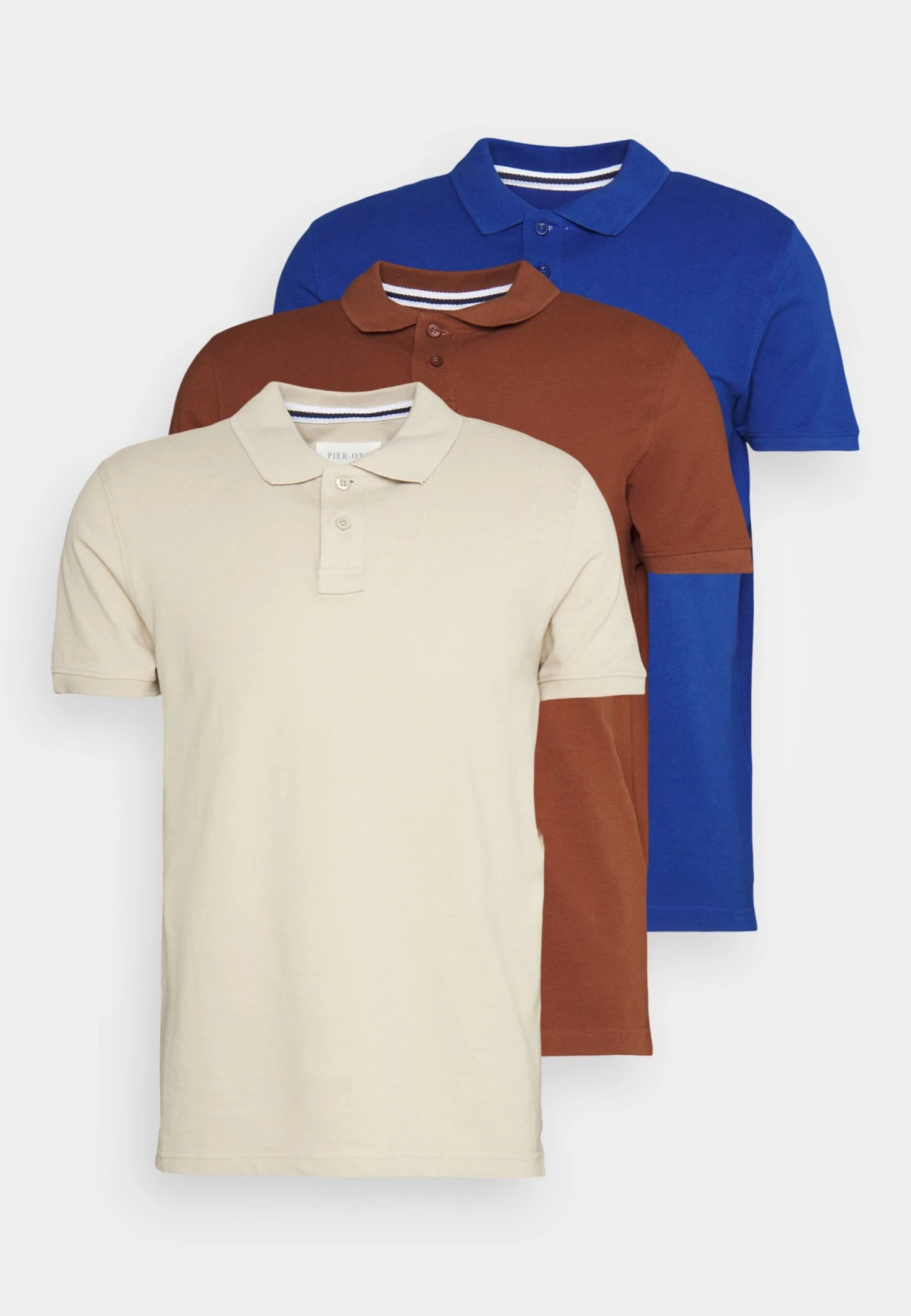 Pier One 3 Pack - Polo Shirt - Dark Blue/Brown/Beige 7 Pier One 3 Pack - Polo Shirt - Dark Blue/Brown/Beige - Image 7