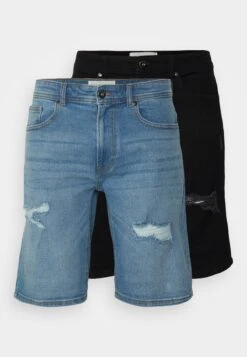 Pier One Unisex 2 Pack - Denim Shorts - Blue/Black Denim 12 Pier One Unisex 2 Pack - Denim Shorts - Blue/Black Denim -Boutique Fashion Men's Discount Store 07a2a099e2d644ab8c70e05709f387ae