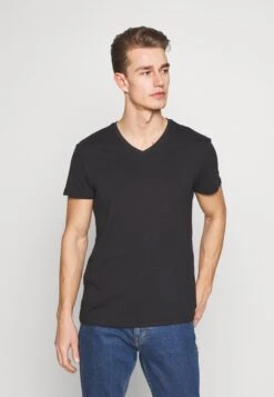 Pier One 5 Pack - Basic T-Shirt - White/Black -Boutique Fashion Men's Discount Store 0b0f0cd28845423e83447f7340e93750