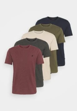 Pier One 5 Pack - Basic T-Shirt - Dark Grey/Dark Blue/Olive -Boutique Fashion Men's Discount Store 0f912bddd05048f8b5cda3d15e55e149