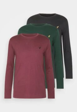 Pier One 3 Pack Unisex- Long Sleeved Top - Black/Bordeaux/Dark Green 12 Pier One 3 Pack Unisex- Long Sleeved Top - Black/Bordeaux/Dark Green -Boutique Fashion Men's Discount Store 11266ccfab134789a780f8985789fef2