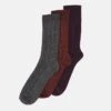 Pier One 3Pack - Socks - Dark Green/Orange/Bordeaux
