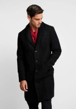 Pier One Classic Coat - Black -Boutique Fashion Men's Discount Store 1e8bda471bad4cb1bde4c24a10412713