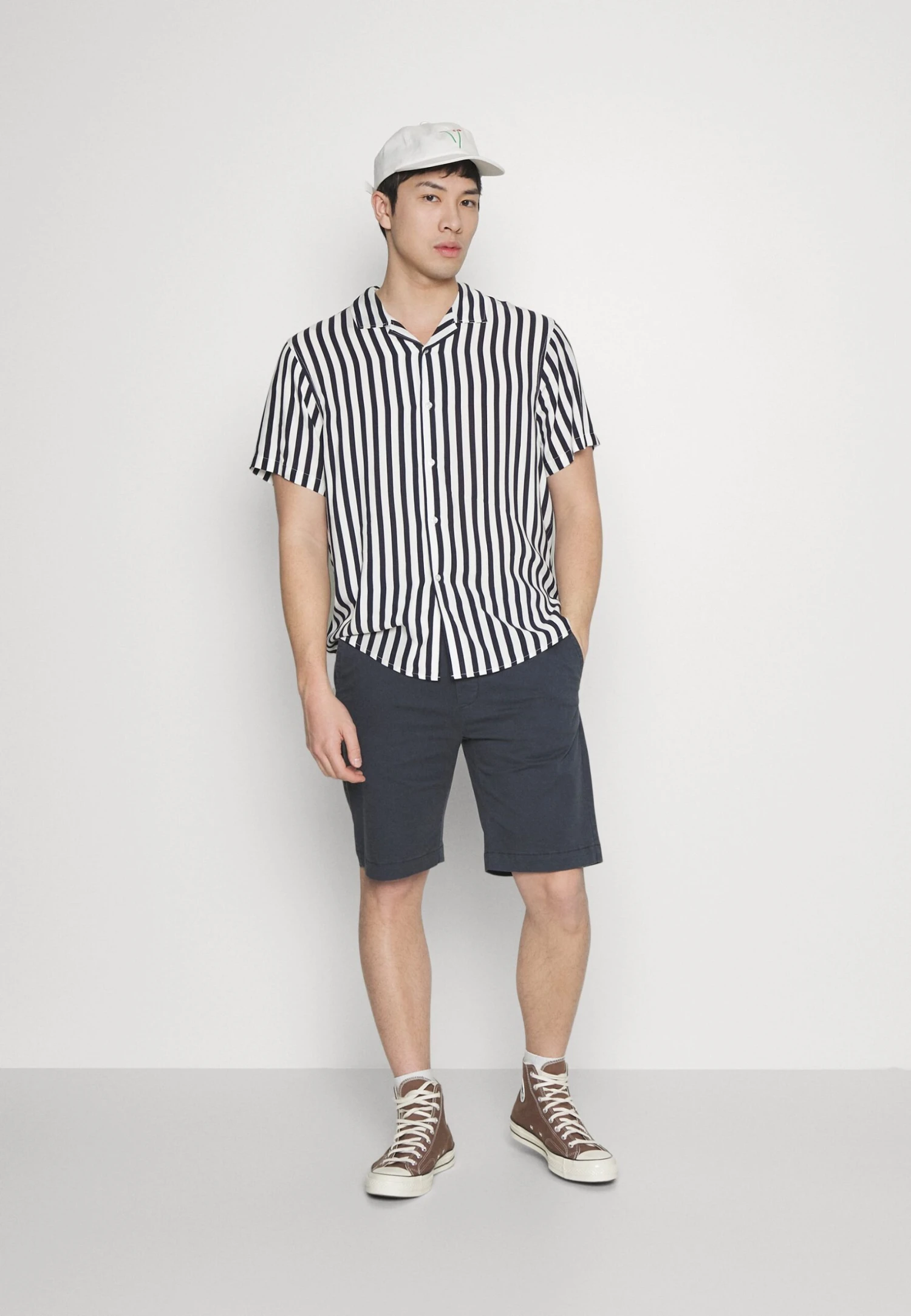 Pier One Shirt - Dark Blue/White 2 Pier One Shirt - Dark Blue/White - Image 2