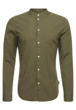 Pier One Muscle Fit Stand- Shirt - Oliv -Boutique Fashion Men's Discount Store 2eaf2225ec4e407fb66608ee799657eb