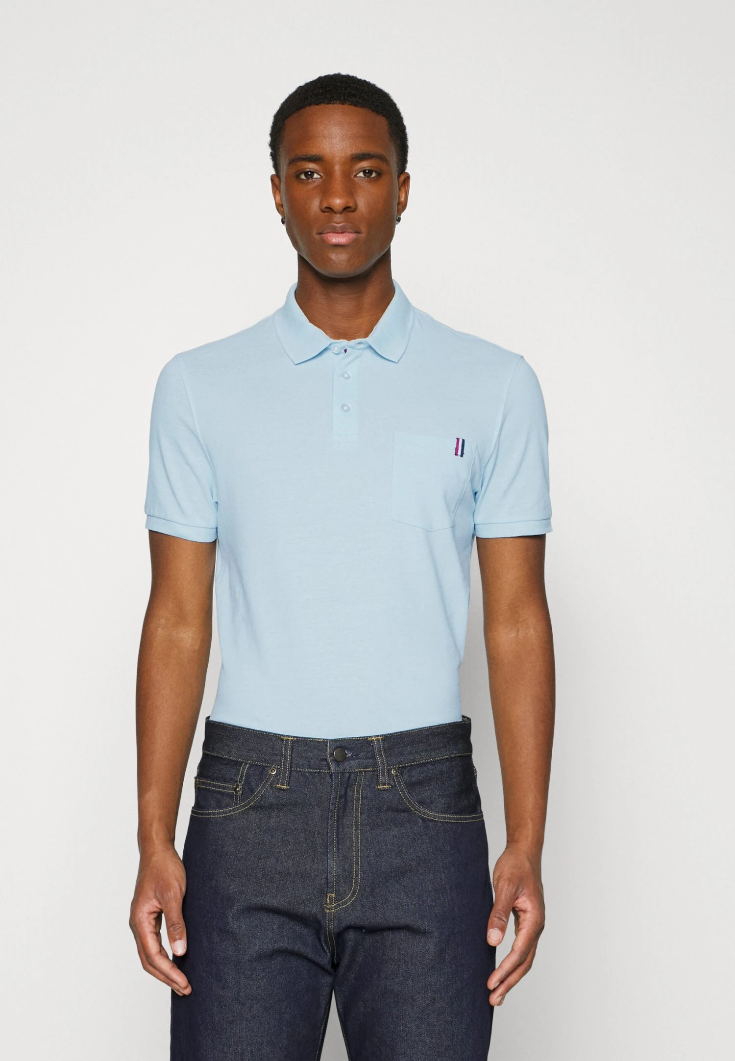 Pier One 2 Pack - Polo Shirt - Light Blue/Black 2 Pier One 2 Pack - Polo Shirt - Light Blue/Black - Image 2