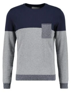 Pier One Jumper - Mottled Grey/Dark Blue -Boutique Fashion Men's Discount Store 34429dc16f56418082d87596944cbb24