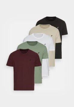 Pier One 5 Pack - Basic T-Shirt - White/Green/Bordeaux/Black/Beige -Boutique Fashion Men's Discount Store 388df4ed46f64c049d4079afe6c50dc9