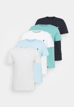 Pier One 5 Pack - Basic T-Shirt - Light Grey - 101_White - 001_Green - 602 -Boutique Fashion Men's Discount Store 3fe4ededb7e446c69186309619c33f40
