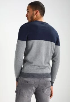 Pier One Jumper - Mottled Grey/Dark Blue -Boutique Fashion Men's Discount Store 412650e4b1ce4d44a008b33687670614