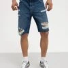 Pier One Denim Shorts - Dark Blue Denim