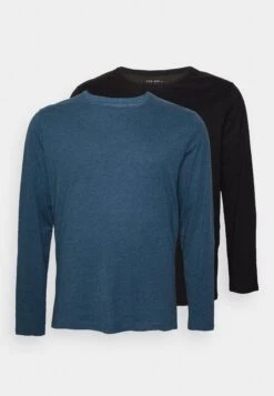 Pier One 2 Pack - Long Sleeved Top - Blue/Black -Boutique Fashion Men's Discount Store 44a4accec360423b9f8d1896a9ad9d61