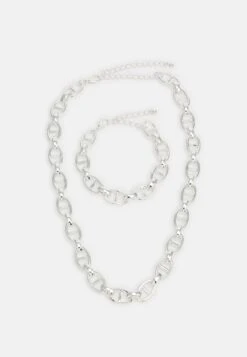Pier One Set Unisex - Necklace - Silver-Coloured