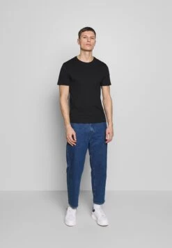 Pier One 5 Pack - Basic T-Shirt - Black/White/Blue