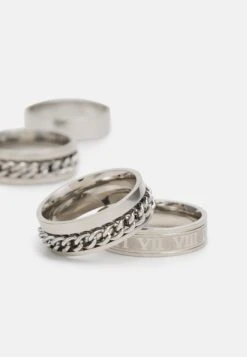 Pier One 5 Pack - Ring - Silver-Coloured -Boutique Fashion Men's Discount Store 62ea1ab33bc34a5589bbc99ec8c033f8