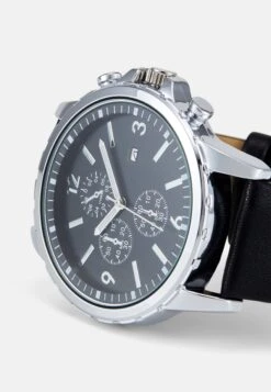 Pier One Watch - Black/Silver-Coloured -Boutique Fashion Men's Discount Store 644c3a153d4d4e5a83a63da34d11f675