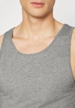 Pier One Rib Vestlue - Undershirt - Grey/White/Blue -Boutique Fashion Men's Discount Store 651f5eab990948179a19a8d8a182168d