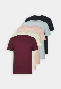 Pier One 5 Pack - Basic T-Shirt - Dark Blue/Pink/Off-White -Boutique Fashion Men's Discount Store 679c04de75ba47c38a8e13031ab0f7ce
