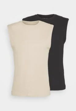 Pier One 2 Pack - Top -Black/Beige -Boutique Fashion Men's Discount Store 68dea534ffce4769b2985a3a6bfd64b2