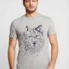 Pier One Print T-Shirt - Mottled Grey