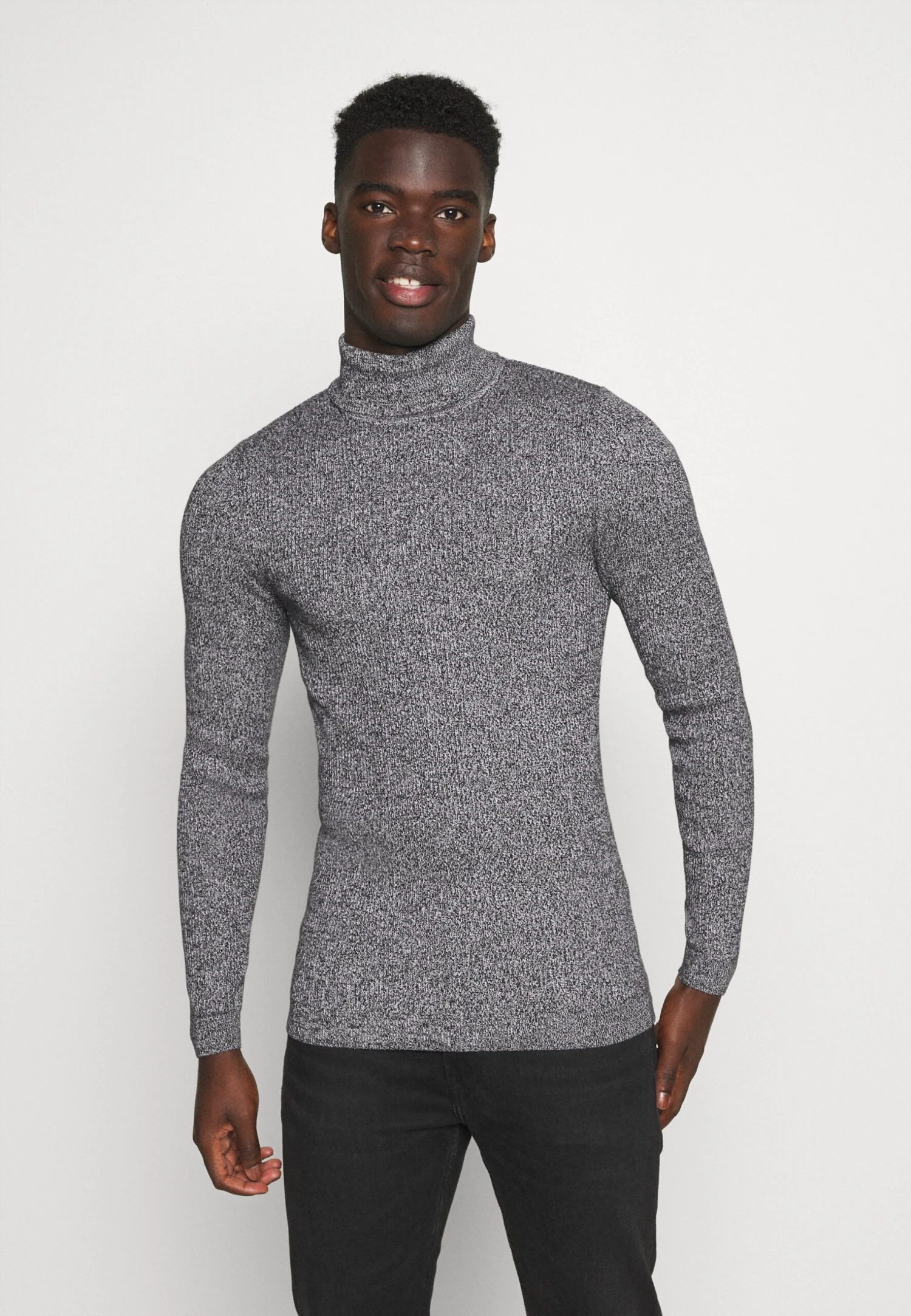 Pier One Muscle Fit Turtle - Jumper - Mottled Grey 1 Pier One Muscle Fit Turtle - Jumper - Mottled Grey