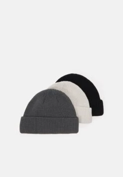 Pier One Unisex 3 Pack - Beanie - Black/Dark Grey/Off-White/
