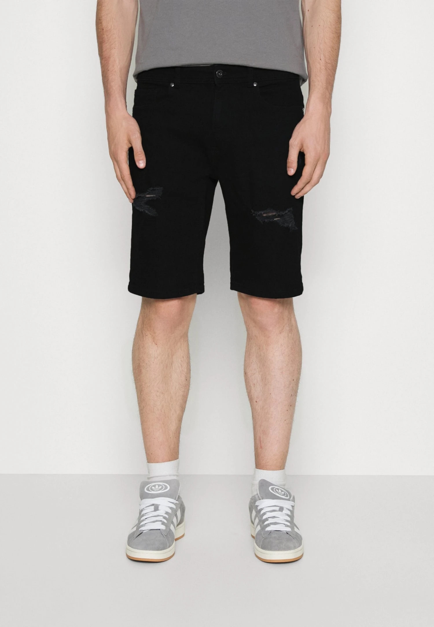 Pier One Unisex 2 Pack - Denim Shorts - Blue/Black Denim 2 Pier One Unisex 2 Pack - Denim Shorts - Blue/Black Denim - Image 2