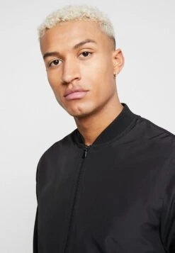 Pier One Bomber Jacket - Black -Boutique Fashion Men's Discount Store 7e02489636174b31bfbb440acacd897d