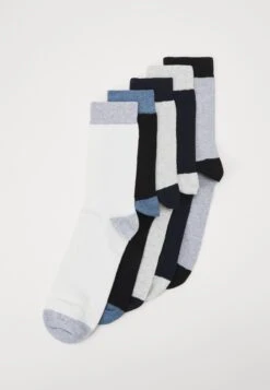 Pier One 5 Pack - Socks - Mottled Light Grey/Dark Blue/Black