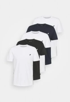 Pier One 5 Pack - Basic T-Shirt - White/Black/Dark Blue -Boutique Fashion Men's Discount Store 8041bfdceeaa4d4a9a850e92a8c64783