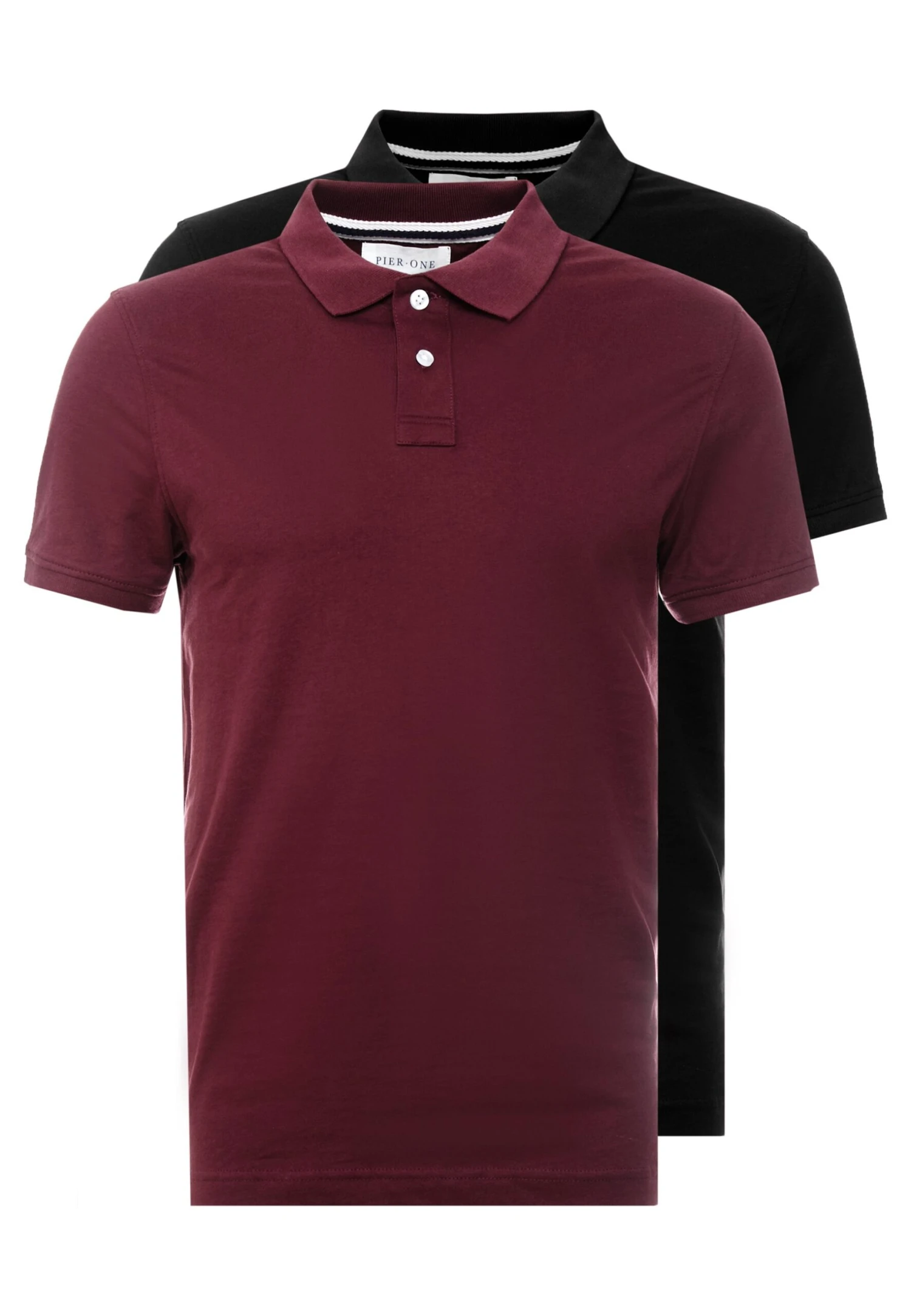 Pier One 2 Pack - Polo Shirt - Bordeaux/Black 1 Pier One 2 Pack - Polo Shirt - Bordeaux/Black