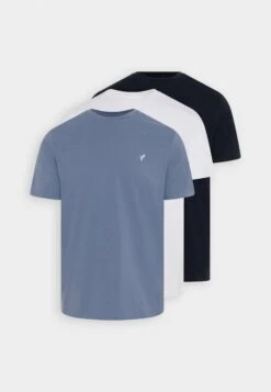 Pier One 3 Pack - Basic T-Shirt - White/Dark Blue/Blue -Boutique Fashion Men's Discount Store 8188735d5da04a0e90815cda0be953a7
