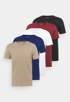 Pier One 5 Pack - Basic T-Shirt - White/Black/Bordeaux -Boutique Fashion Men's Discount Store 821a9428a35f403f8260cec51cee307c