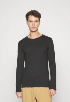 Pier One 2 Pack - Long Sleeved Top - Black/Mottled Dark Grey -Boutique Fashion Men's Discount Store 82b68fa0ee4c46d1a85559b6ee29545d