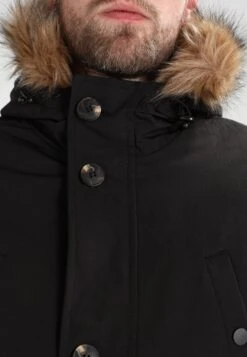 Pier One Parka - Black -Boutique Fashion Men's Discount Store 83a6f641a86e43faa8ef00a6c10df83a
