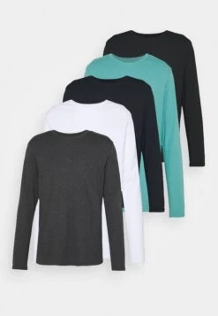 Pier One 5 Pack - Long Sleeved Top - Dark Blue/Turquoise/White 12 Pier One 5 Pack - Long Sleeved Top - Dark Blue/Turquoise/White -Boutique Fashion Men's Discount Store 852b1adeb3684c1fb9aafb1a1a50eb45