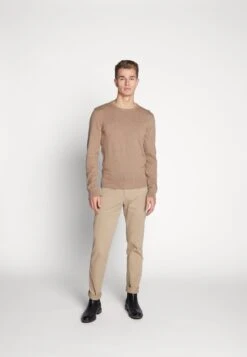 Pier One Basic Crewneck - Jumper - Mottled Beige -Boutique Fashion Men's Discount Store 8ab6afa896f946a0abe264ae414a2865