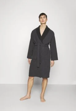 Pier One Shawl Towel Bathrobe - Dressing Gown - Dark Grey