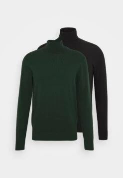 Pier One 2 Pack - Basic Turtleneck - Jumper - Black/Dark Green -Boutique Fashion Men's Discount Store 903218958e2e432c9ae54008d290ccf6