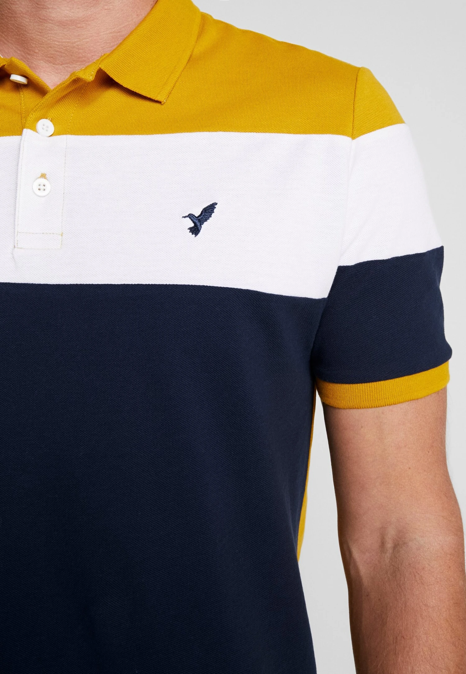 Pier One Polo Shirt - Dark Blue/Mustard 6 Pier One Polo Shirt - Dark Blue/Mustard - Image 6