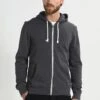 Pier One Zip-Up Sweatshirt - Black Melange