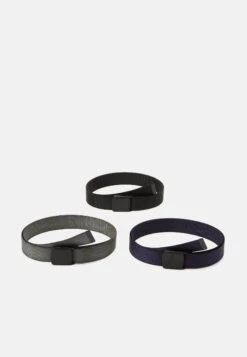 Pier One Unisex 3 Pack - Belt - Black/Dark Blue/Grey