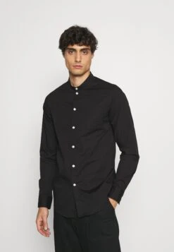 Pier One Muscle Fit Stand- Shirt - Black