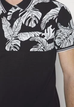 Pier One Yoke Mono- Polo Shirt - Black/White -Boutique Fashion Men's Discount Store 9a8d9cca97be4b81a142d25df7f7f6c2