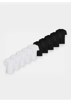 Pier One 10 Pack - Basic T-Shirt - White/Black -Boutique Fashion Men's Discount Store a47858ffbc3a4fd8908751110de7e4fb