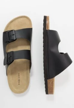 Pier One Unisex - Slippers - Black -Boutique Fashion Men's Discount Store a98de5f417bd4f57b176937b18a12ab7
