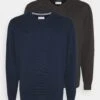 Pier One 2 Pack - Jumper - Dark Blue/Mottled Dark Grey