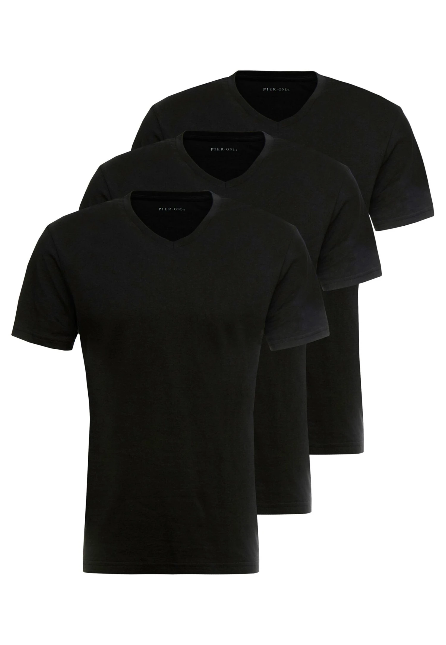 Pier One 3 Pack- Basic T-Shirt - Black 4 Pier One 3 Pack- Basic T-Shirt - Black - Image 4