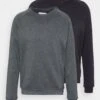 Pier One 2 Pack - Sweatshirt - Black/Mottled Dark Grey
